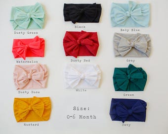Nylon Baby Headband, Nylon Headband, Stretchy Baby Headband, Top Knot Baby Headband, 0-6 month nylon headband, Stetchy Newborn Headband