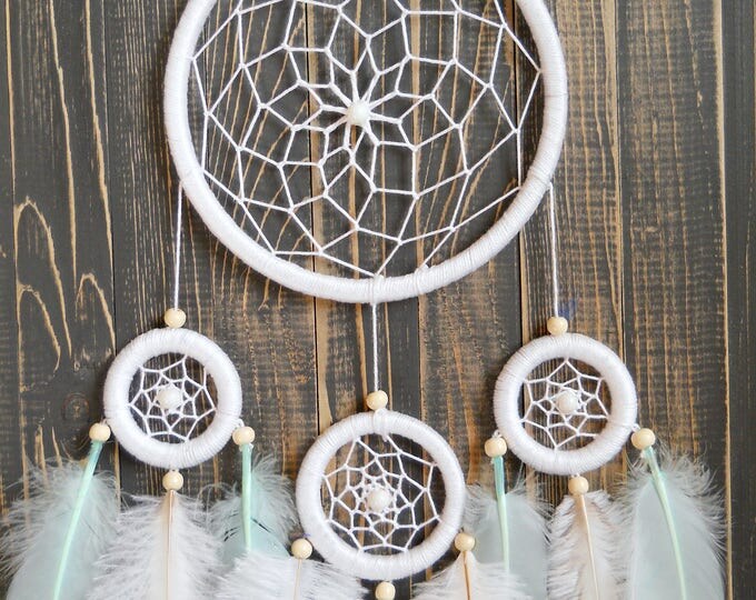 Dream catcher white wall hanging Home decor Dreamcatcher wall Dreamcatcher Boho dream catcher Wall Hangings Dreamcatcher Gypsy Home Decor