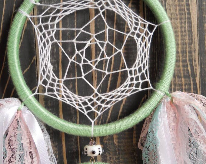 Dream catcher light green wall hanging Boho dreamcatcher light green Home living dreamcatcher large bohemian decor Gigantic dreamcatcer