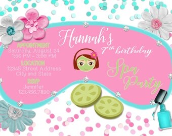 Spa Invitation / Spa Party Invitation / Spa Birthday Invitation