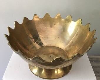 Brass Scallop Footed Bowl