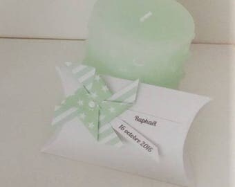 Box dragees/gift water green windmill
