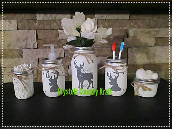 Deer Bathroom Storage Set Buck Decor White And Gray   Il 570xN.1308269350 Hhz7 