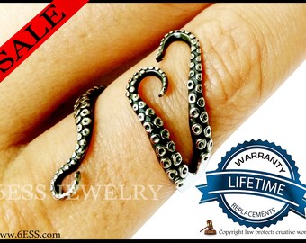 Original Adjustable Octopus Ring with Lifetime Replacement Guaranteed,Octopus Ring,Octopus Tentacle Ring,Tentacle Stacking Ring