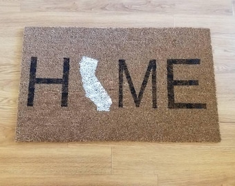 Customized "HOME" State Coir Doormat