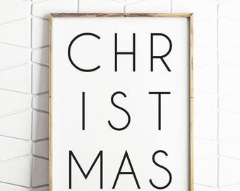 70% OFF SALE christmas printable, christmas decor, christmas wall art, christmas print, christmas download, black and white christmas decor