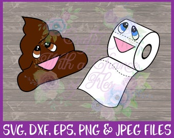 Toilet Paper SVG. BFF SVG, Best Friends Svg, Poo Svg, Poo Emoji Svg, Besties Svg, Kawaii Svg, Friends Svg, Dxf Eps Png Jpg Digital Download