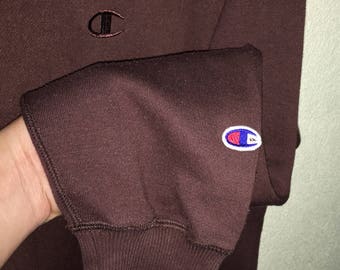 Rare!!! Vintage Champion Sweatshirt Champion Small Logo Embroidery Sweater Pullover Jumper Hip Hop Swag Lo life - Excellent