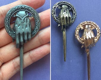 Hand of the King brooch, game of thrones hand of the king, Silver hand of the king pin, game of thrones party favor, Tyrion Brooch