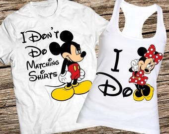 I dont do matching tanks, I don't do matching tanks, Mickey and Minnie couple tanks, Minnie and Mickey tank tops, Disney couple tank tops