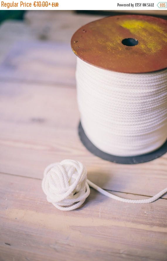 15 % OFF White yarn, craft supplies, crochet yarn, crochet rope, 5-6 mm polyester rope, 0.19-0.24 inches yarn, scandinavian style- rope cord