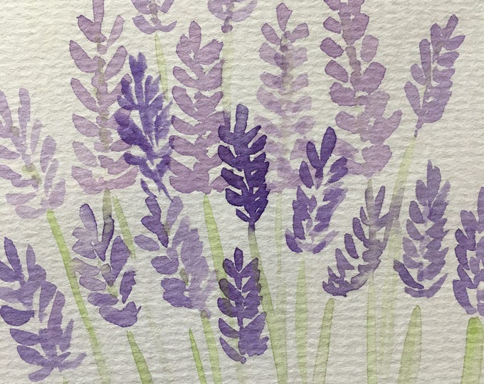 Hand Painted Watercolour Lavender Greetings Card