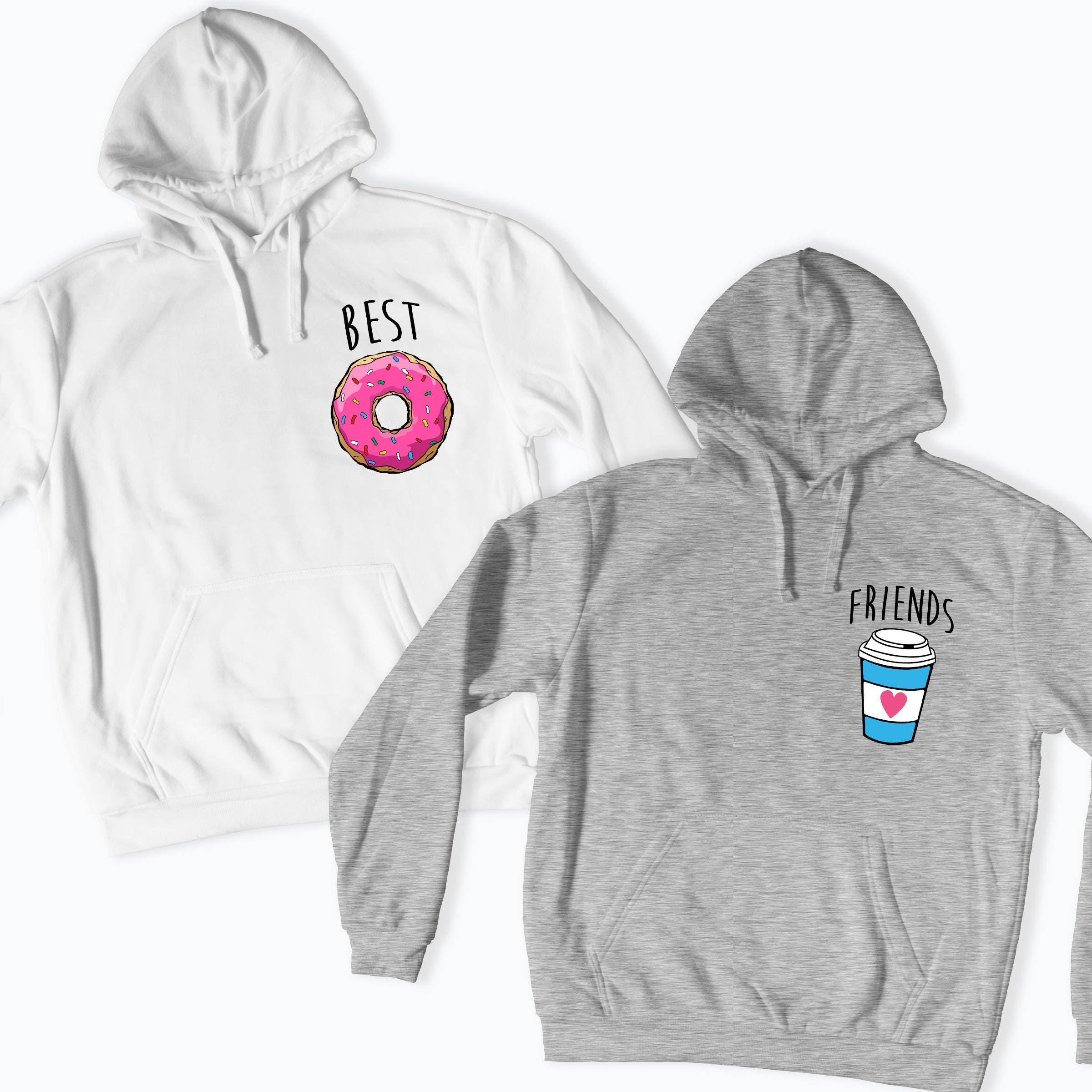 Best Friends Matching Hoodies Matching Couple Shirt Donut