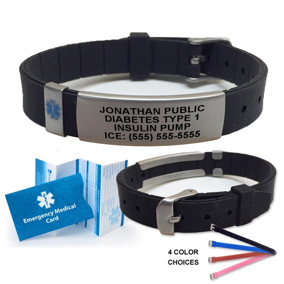 Medical Alert Bracelet Advisor/Slim Series Waterproof and 37mm