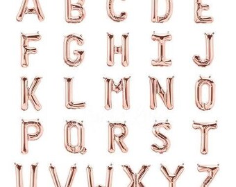 Rose Gold Letters Balloons 16", Rose Gold Foil Balloons. Rose Gold Balloons