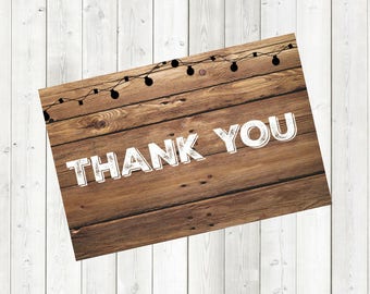 Rustic Style Thank You Card DIGITAL DOWNLOAD Wedding Birthday Any Occasion Rustic Style Thank You Card DIGITAL DOWNLOAD Wedding Birthday Any Occasion