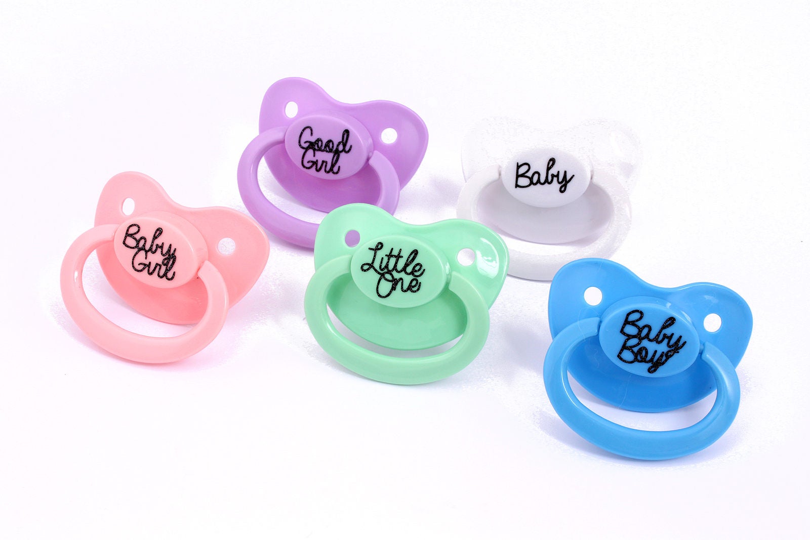 Custom adult baby pacifier with black glitter design nuk 6
