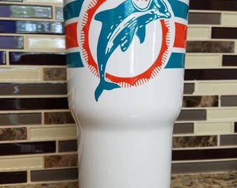 Miami Dolphins Tumbler (powder coated 30 oz) - FREE SHIPPING
