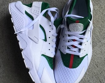 On Sale Gucci Inspired Nike huaraches custom (white)