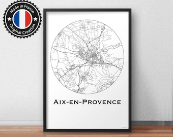 Poster Aix-en-Provence France Minimalist Map - City Map, Street Map