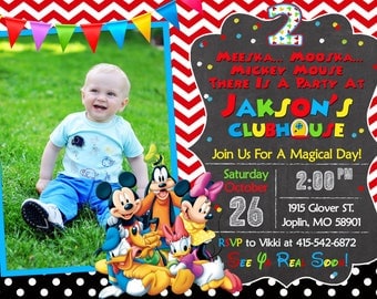 Mickey Mouse Clubhouse Invitation Birthday - Mickey Mouse Clubhouse Party Mickey And Friends Invitation