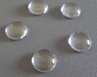 20 cabochons round glass 7 x 3, 5mm