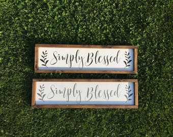 Simply Blessed sign, Blessed wood sign, blessed sign, Farmhouse sign, Farmhouse Decor, Rustic signs, Fixer upper, Gallery wall, Wood Sign