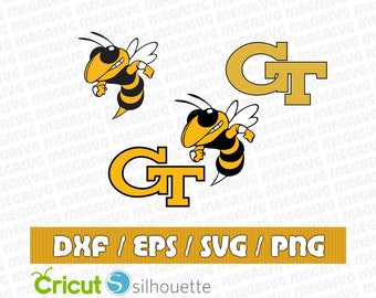 Georgia Tech Yellow Jackets Svg Dxf Eps Png Cut File Pack