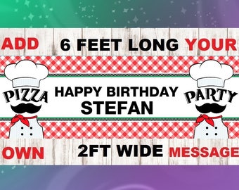 Pizza Birthday Banner, Pizza Bunting, Pizza Banner, Pennant, Birthday Bunting, Pizza Party, Pizza, Party Decoration