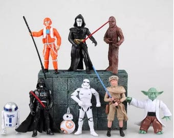 Star Wars action figures The Force Awakens 9pc Star Wars Cake topper Star wars birthday party favors gifts Star Wars cake toppers Fast Ship