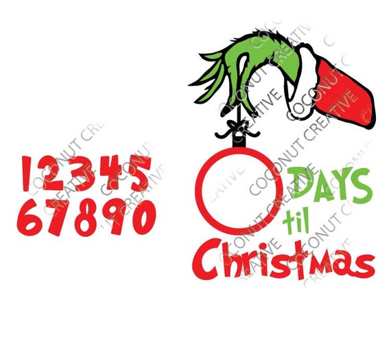 Grinch Hand Christmas Countdown SVG dxf eps jpeg format