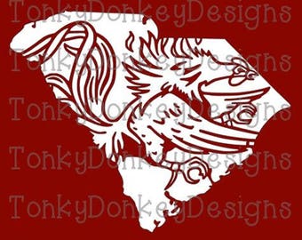 South Carolina Gamecocks Digital Cut File (svg, dxf, eps, studio3, jpeg) for cutting machines (Silhouette, Brother, Cricut, etc.)