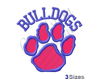 Bulldogs Pawprint - Machine Embroidery Design
