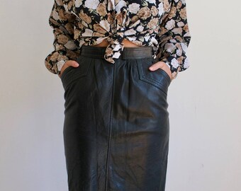 Vintage Women's Longer Length Leather Skirt