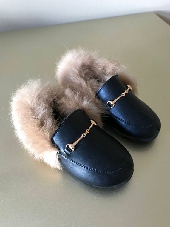 Baby mules fur mules gucci mules baby shoes kids