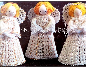 Lace Angels • Dolls • Christmas Decorations • Ornaments • Craft Fair Ideas • 6" Tall • Knitting Pattern • PDF Digital Download •