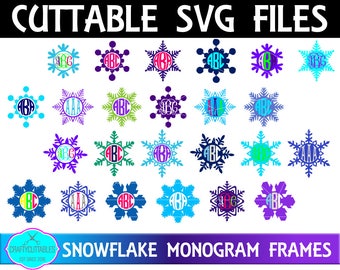 Circle Snowflake Monogram Frame,Circle Snowflake Frame Svg,Monogram Circle,Circle Monogram Cut Files,Circle svg,Monogram Frames