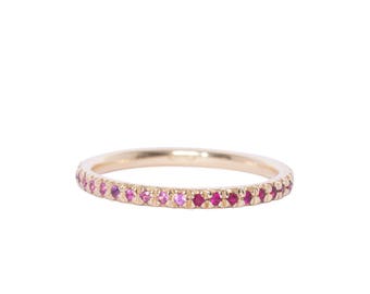 Gold Eternity ring Sapphire Ruby Citrine Emerald