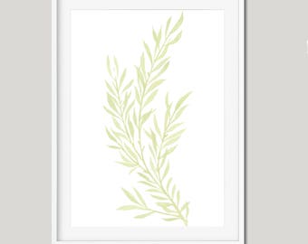 Modern Leaf Print, Minimalist Wall Print, Botanical Print