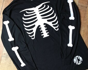 Skeleton shirt | Etsy