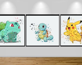 pokemon birthday, Pikachu, pokemon bingo, Pokemon Go, Pokémon Blue, Birthday, Pokémon yellow, Bulbasaur, Squirtle, Nursery, Birthday Gift,