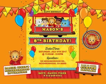 Daniel Tiger Invitation, Daniel Tiger Birthday, Daniel Tiger Party, Daniel Tiger's Neighborhood Invitation