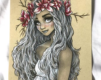 Original Concept "Winter-Spring Queen Nymph" Illustration - Print