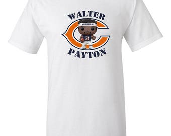500 LEVEL Walter Payton 'Hurdle' Kids T-Shirt - Tri-Gray, Officially Licensed Football Apparel, Size 14-16 Years
