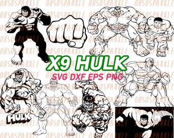 hulk svg, avengers svg, eps, png, dxf, stencils, decals, vinyl, line art, graphics, vector, clipart, clip art, printables, cricut