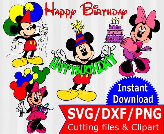 Download Mickey and Minnie Birthday SVG bundle Mickey Mouse birthday