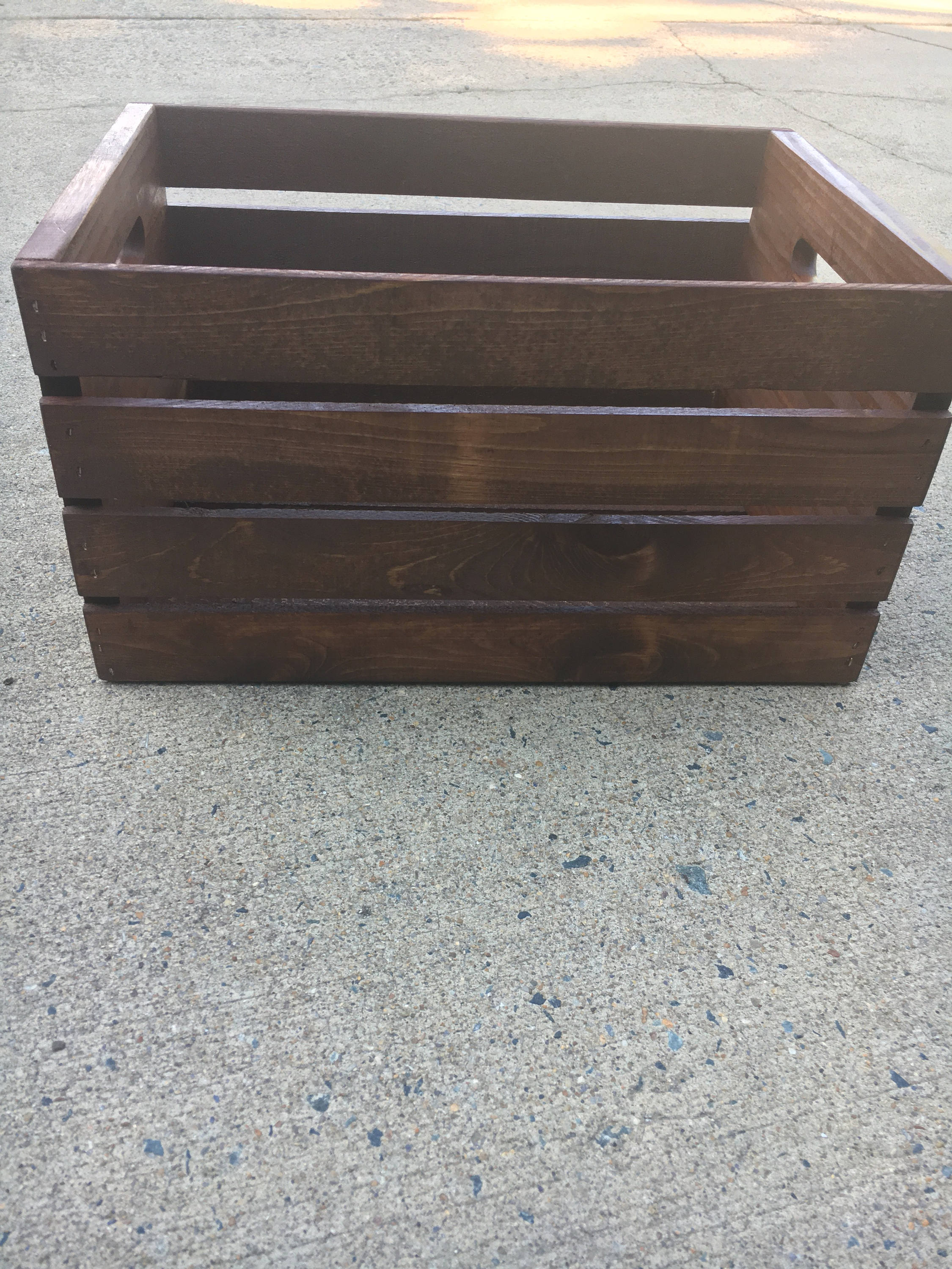 Stained Rustic Wood Crate