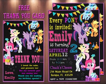 My Little Pony Invitation, My Little Pony Birthday Invitation, My Little Pony, My Little Pony Printable, My Little Pony Card