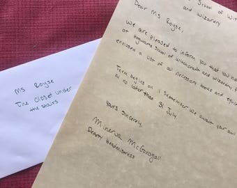 Personalized Handwritten Hogwarts Acceptance Letter with Wax Seal