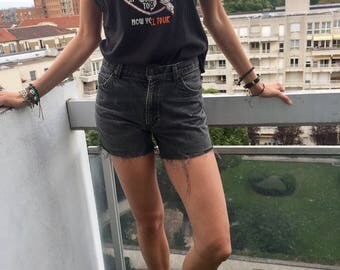 short vintage LEE T36 noir vieilli
